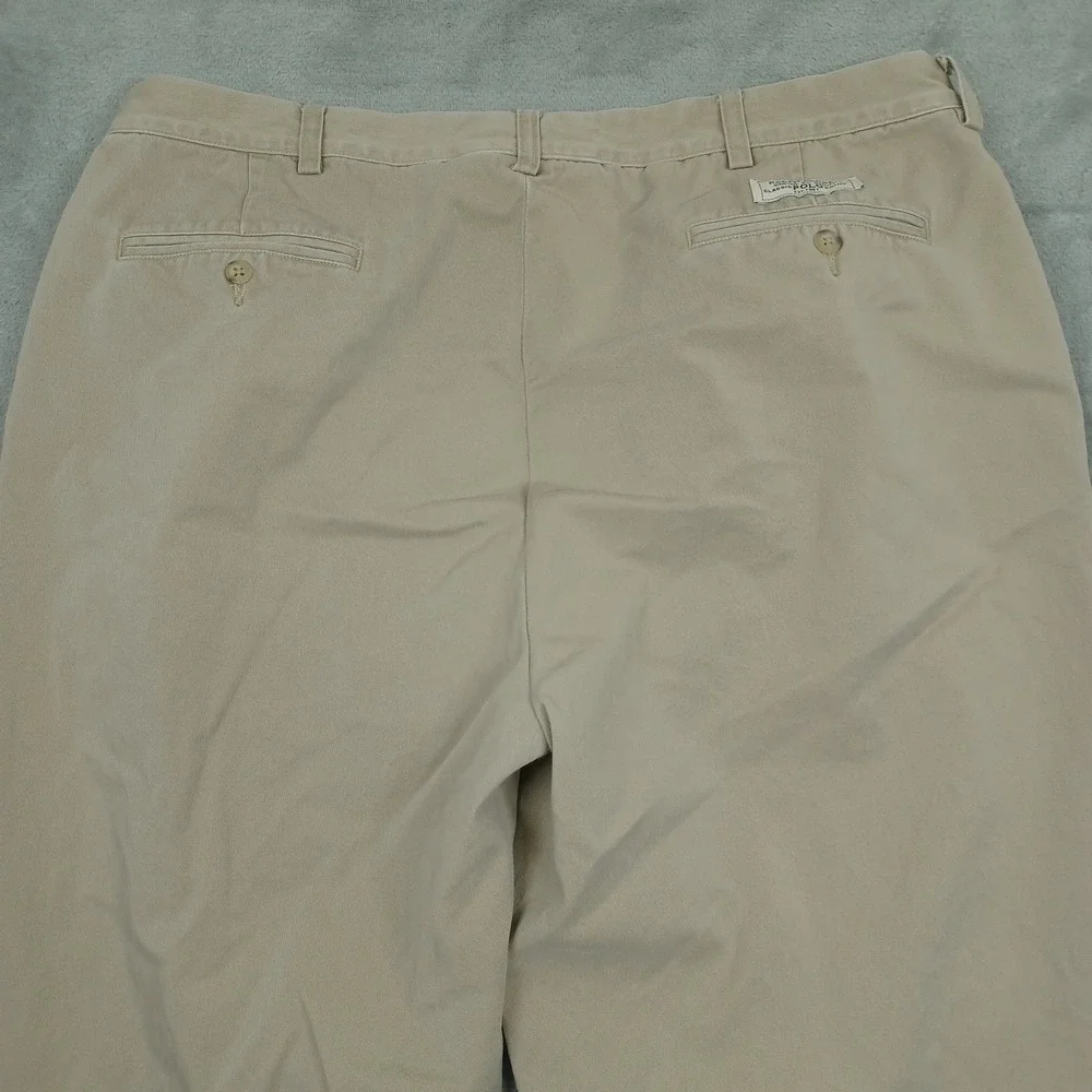 Polo Ralph Lauren Pants Mens 38x29 Brown Andrew Fit Cotton Preppy Chino‎ Pleated